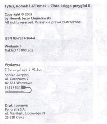 Tytus, Romek i A'Tomek - księga I - wyd 7 (2002)