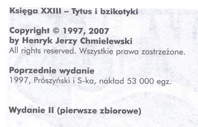Tytus, Romek i A'Tomek - księga XXIII - wyd 2 (2007)