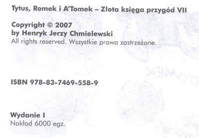 Tytus, Romek i A'Tomek - księga XX - wyd 3 (2007)