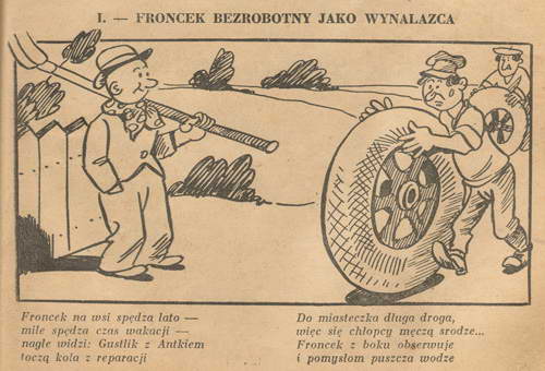 Wielki kalendarz ilustrowany dla wszystkich na 1938 rok - Froncek bezrobotny jako wynalazca